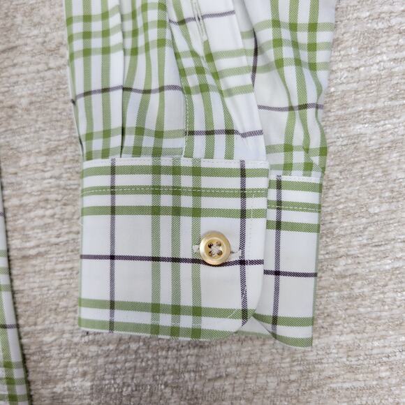 Burberry London Mens Shirt Large Green Plaid Button Down 100% Cotton - Picture 10 of 15